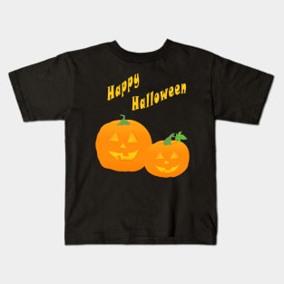 Halloween Jack-O-Lanterns or Jack-O’Lanterns smiling wishing Happy Halloween Kids T-Shirt